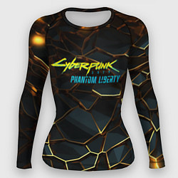 Рашгард женский Cyberpunk 2077 phantom liberty gold abstract, цвет: 3D-принт