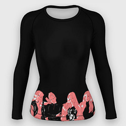 Рашгард женский Black pink на черном, цвет: 3D-принт