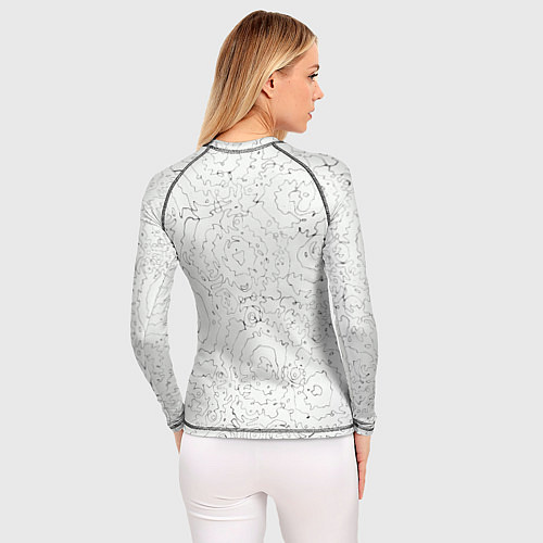 Женский рашгард Хаотичная черно-белая рябь - узор Хуф и Ся / 3D-принт – фото 4