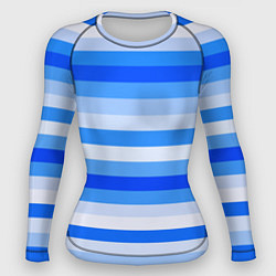 Рашгард женский Полосатый голубой, цвет: 3D-принт