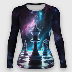 Рашгард женский Космические шахматы, цвет: 3D-принт