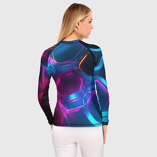 Женский рашгард Неоновый синий фон / 3D-принт – фото 4