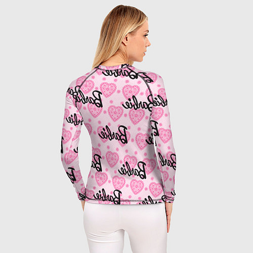 Женский рашгард Логотип Барби и розовое кружево / 3D-принт – фото 4
