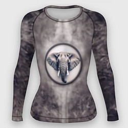 Рашгард женский Слон с хоботом, цвет: 3D-принт