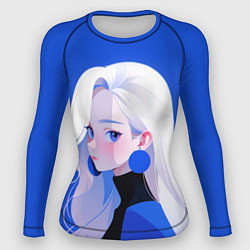 Рашгард женский Аниме- девушка в синем, цвет: 3D-принт