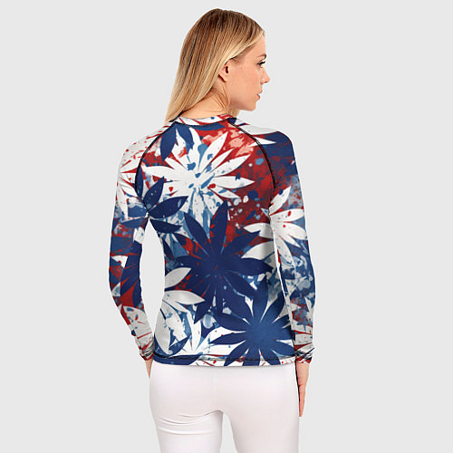 Женский рашгард Цветы в цветах флага РФ / 3D-принт – фото 4