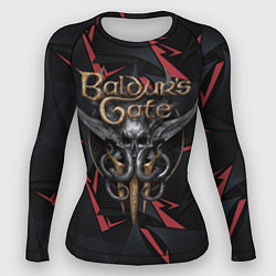 Рашгард женский Baldurs Gate 3 logo dark red, цвет: 3D-принт