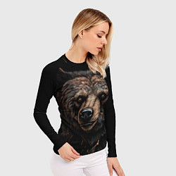 Рашгард женский Медведь крупный, цвет: 3D-принт — фото 2