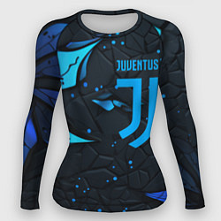 Рашгард женский Juventus abstract blue logo, цвет: 3D-принт