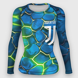 Женский рашгард Juventus blue green neon