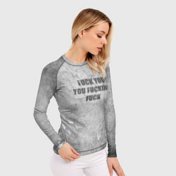 Рашгард женский F*ck you you F*cking F*ck на стене, цвет: 3D-принт — фото 2