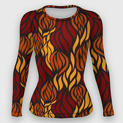 Рашгард женский Hot Flames - паттерн, цвет: 3D-принт