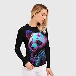 Рашгард женский Панда в красках киберпанк, цвет: 3D-принт — фото 2