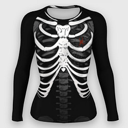 Рашгард женский Скелет: ребра с пауком и паутиной, цвет: 3D-принт