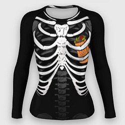 Рашгард женский Скелет: ребра с шаурмой, цвет: 3D-принт