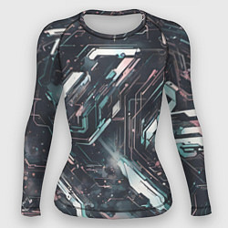 Женский рашгард Киберанк полосы