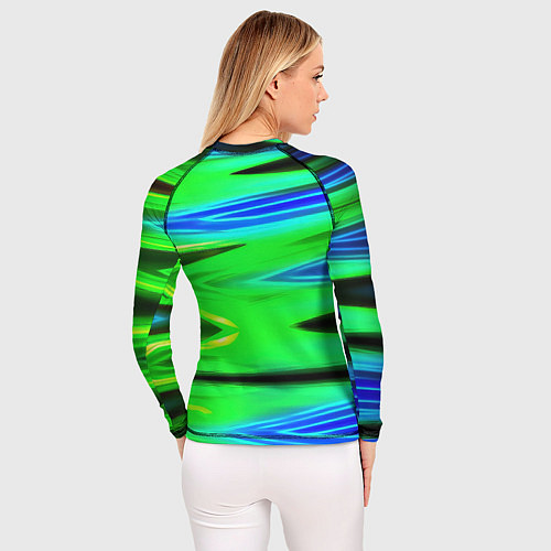 Женский рашгард Green blut geometry / 3D-принт – фото 4