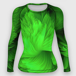 Рашгард женский Зеленая объемная абстракция, цвет: 3D-принт