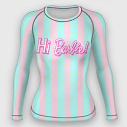 Рашгард женский Hi Barbie - фраза и костюм Кена, цвет: 3D-принт