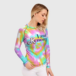 Рашгард женский I am Kenough - retro tie-dye, цвет: 3D-принт — фото 2