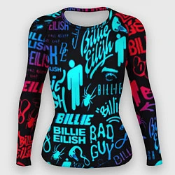 Рашгард женский Billie Eilish neon pattern, цвет: 3D-принт