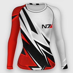 Женский рашгард N7 mass effect - white and red