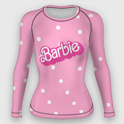 Рашгард женский Барби - белый горошек на розовом, цвет: 3D-принт