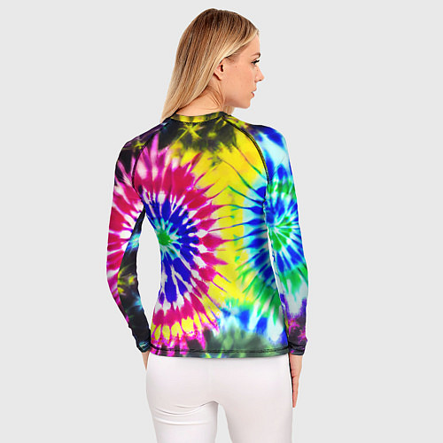 Женский рашгард Colorful floral composition - tie-dye / 3D-принт – фото 4