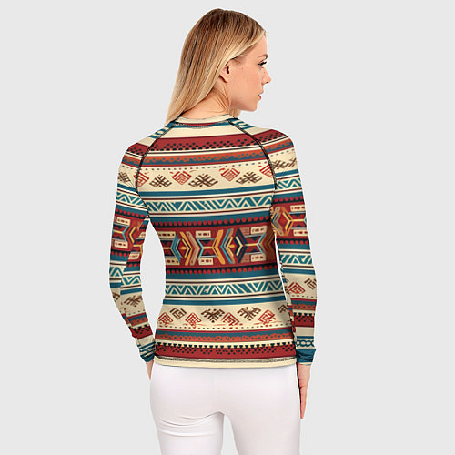 Женский рашгард Этнический паттерн в горизонтальную полоску / 3D-принт – фото 4