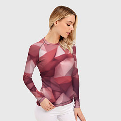 Рашгард женский Розовые полигоны, цвет: 3D-принт — фото 2