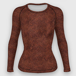 Рашгард женский Красно-коричневый имитация меха, цвет: 3D-принт