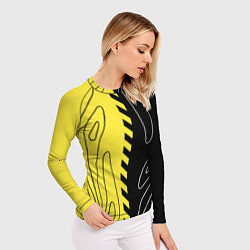 Рашгард женский Яркие линии в темноте, цвет: 3D-принт — фото 2