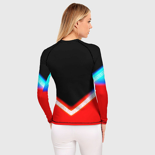 Женский рашгард Охотник х Охотник неоновые иероглифы / 3D-принт – фото 4