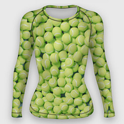 Рашгард женский Много теннисных мячей, цвет: 3D-принт
