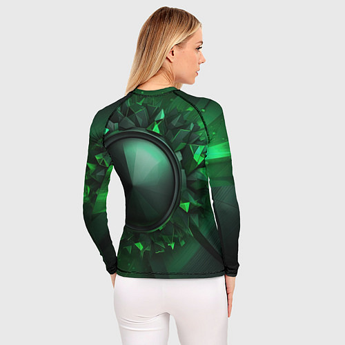 Женский рашгард Искусство зеленой абстракции / 3D-принт – фото 4