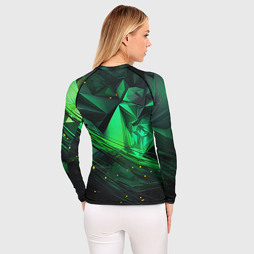 Женский рашгард Абстрактный лабиринт зелени / 3D-принт – фото 4