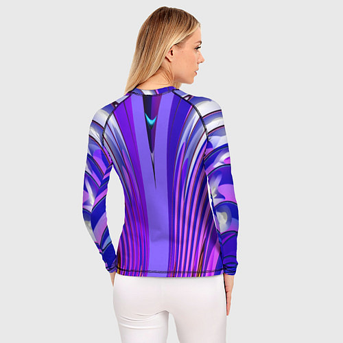 Женский рашгард Фиолетовые линии и полосы / 3D-принт – фото 4