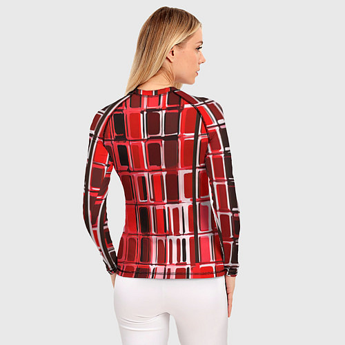 Женский рашгард Красные прямоугольники / 3D-принт – фото 4