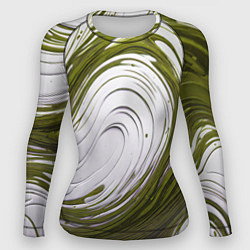 Рашгард женский Бело-зеленая краска, цвет: 3D-принт