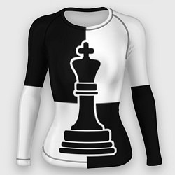 Рашгард женский Шахматы - ферзь, цвет: 3D-принт