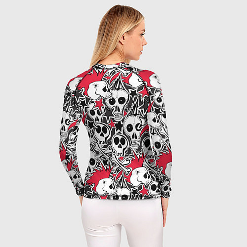 Женский рашгард Черепа и звезды / 3D-принт – фото 4