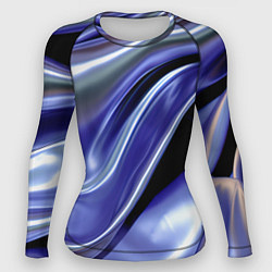 Рашгард женский Синяя вязкая абстракция, цвет: 3D-принт