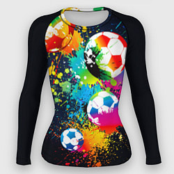 Женский рашгард Разноцветные футбольные мячи