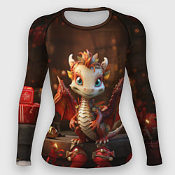 Рашгард женский Дракон с новогодними шариками, цвет: 3D-принт