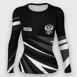 Женский рашгард Russia - black and white geometry