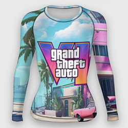 Рашгард женский GTA 6 Vice city, цвет: 3D-принт