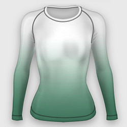 Рашгард женский Туманный градиент бело-зелёный, цвет: 3D-принт