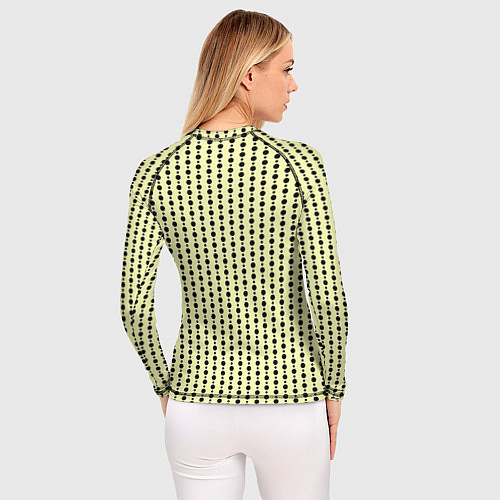 Женский рашгард Бледно-жёлтый полосы кружочки / 3D-принт – фото 4