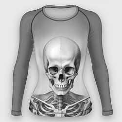 Рашгард женский Скелет черно белый, цвет: 3D-принт