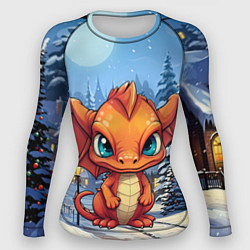 Женский рашгард Новогодний оранжевый дракон